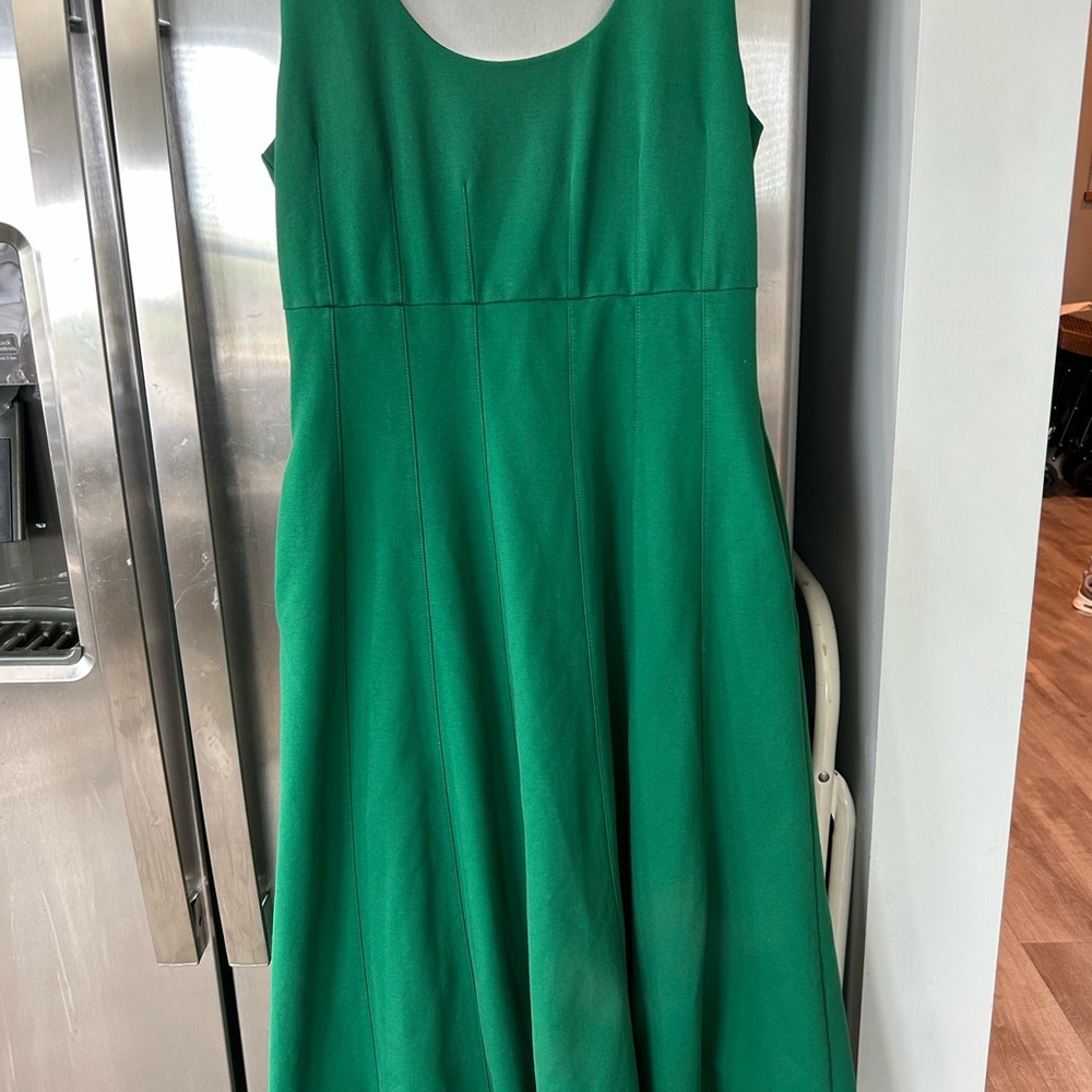 Boden Kelly Green Soft Cotton Lined Sleeveless Dress, Size 10